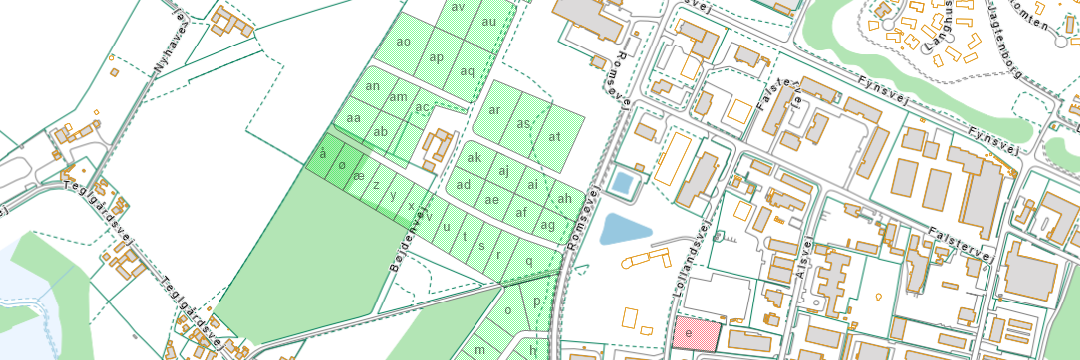 Tegning af byggegrunde i Nyborg